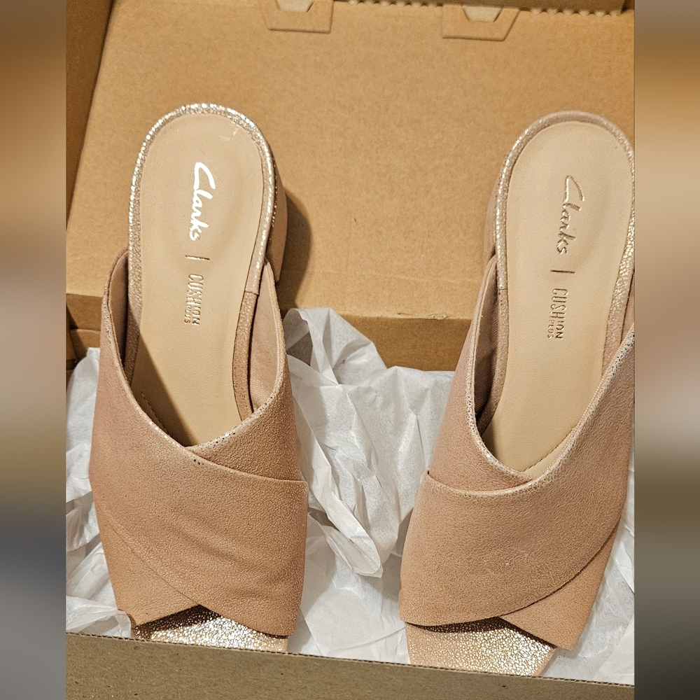 Clarks Metallic Gold Slip-On Shoes